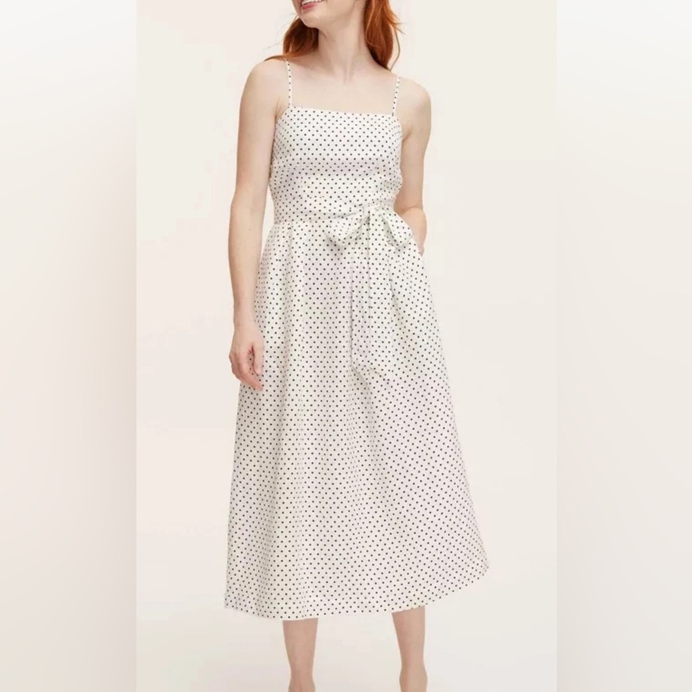 Kate Spade x Target White Polka Dot Midi Dress NWT